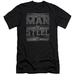 Superman Steel Text Men's Ultra-Soft 30/1 Cotton Slim SS T