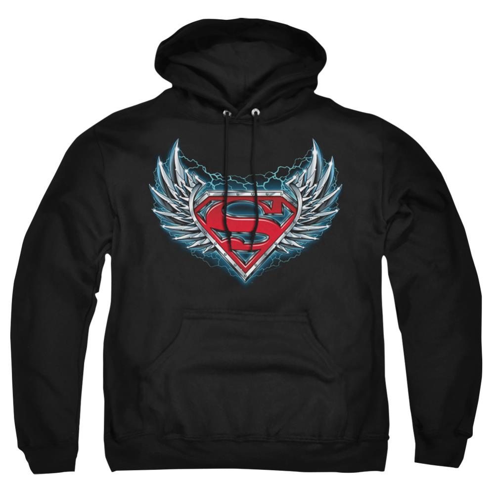 Superman Steel Wings Logo Men's Pull-Over 75 25 Poly Hoodie