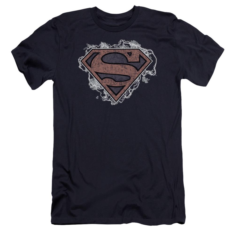 Superman Storm Cloud Supes Men's Ultra-Soft 30/1 Cotton Slim SS T