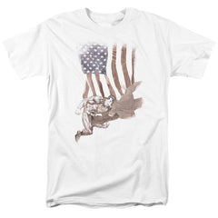 Superman Super American Men's 18/1 Cotton SS T