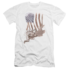Superman Super American Men's Ultra-Soft 30/1 Cotton Slim SS T