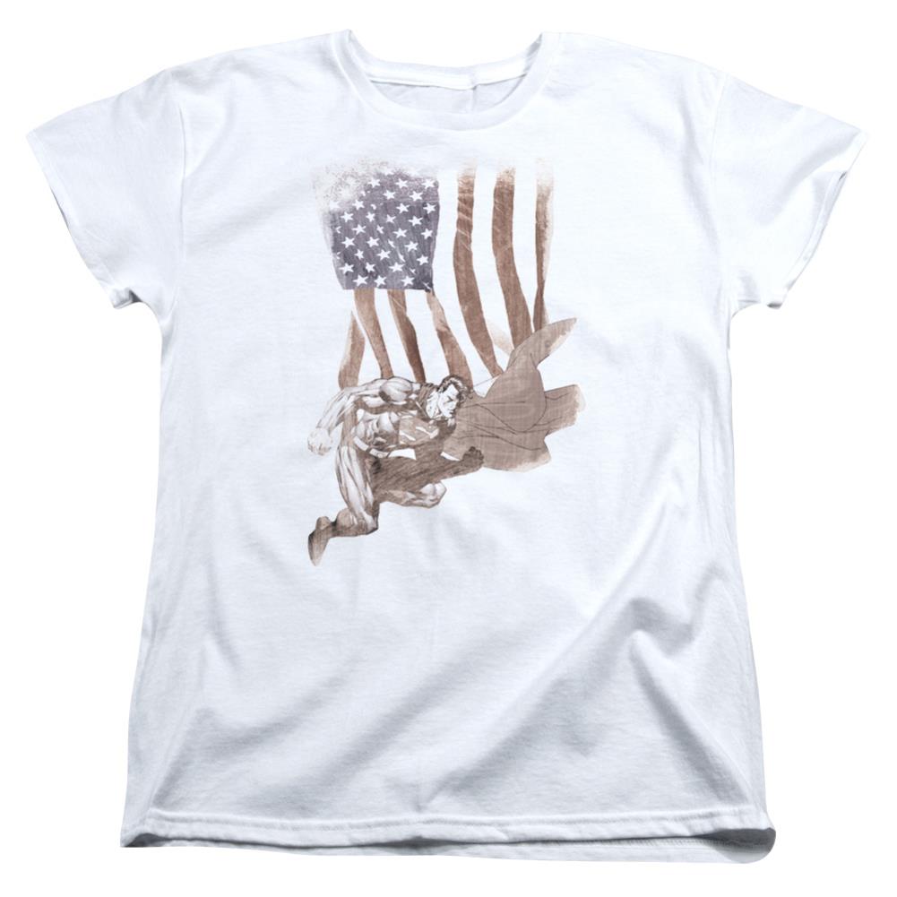 Superman Super American Women's 18/1 Cotton SS T