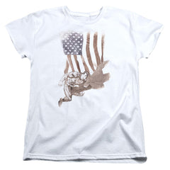 Superman Super American Women's 18/1 Cotton SS T