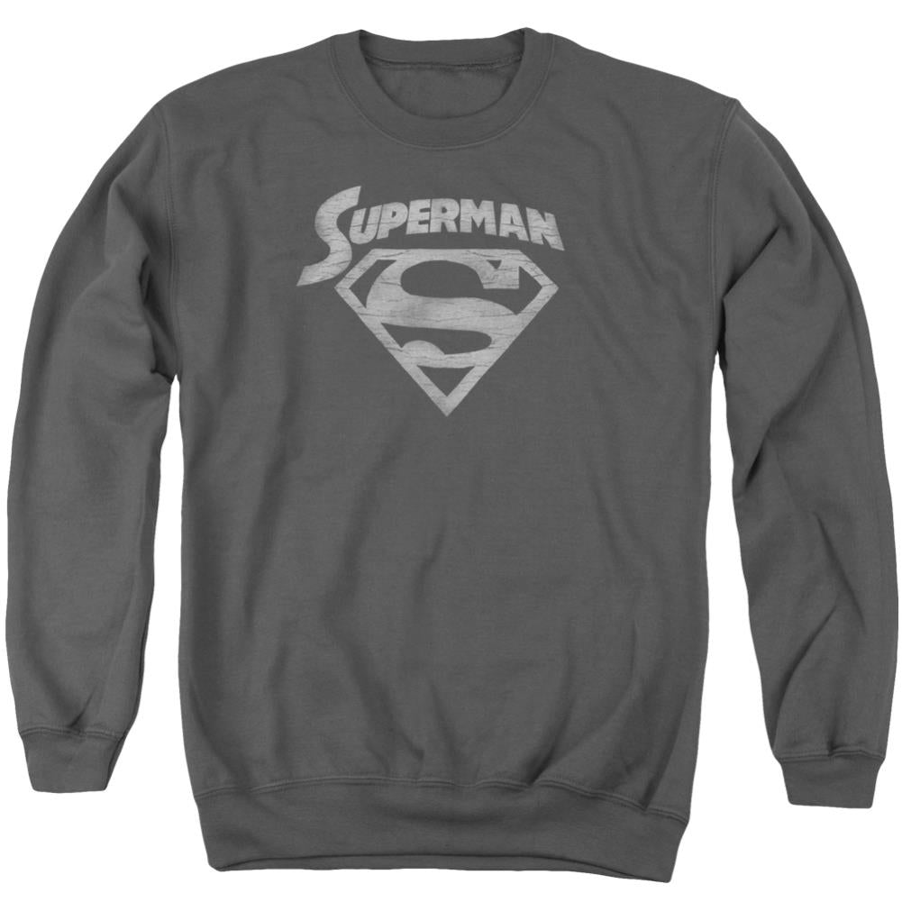 Superman Super Arch Men's Crewneck 50 50 Poly LS T