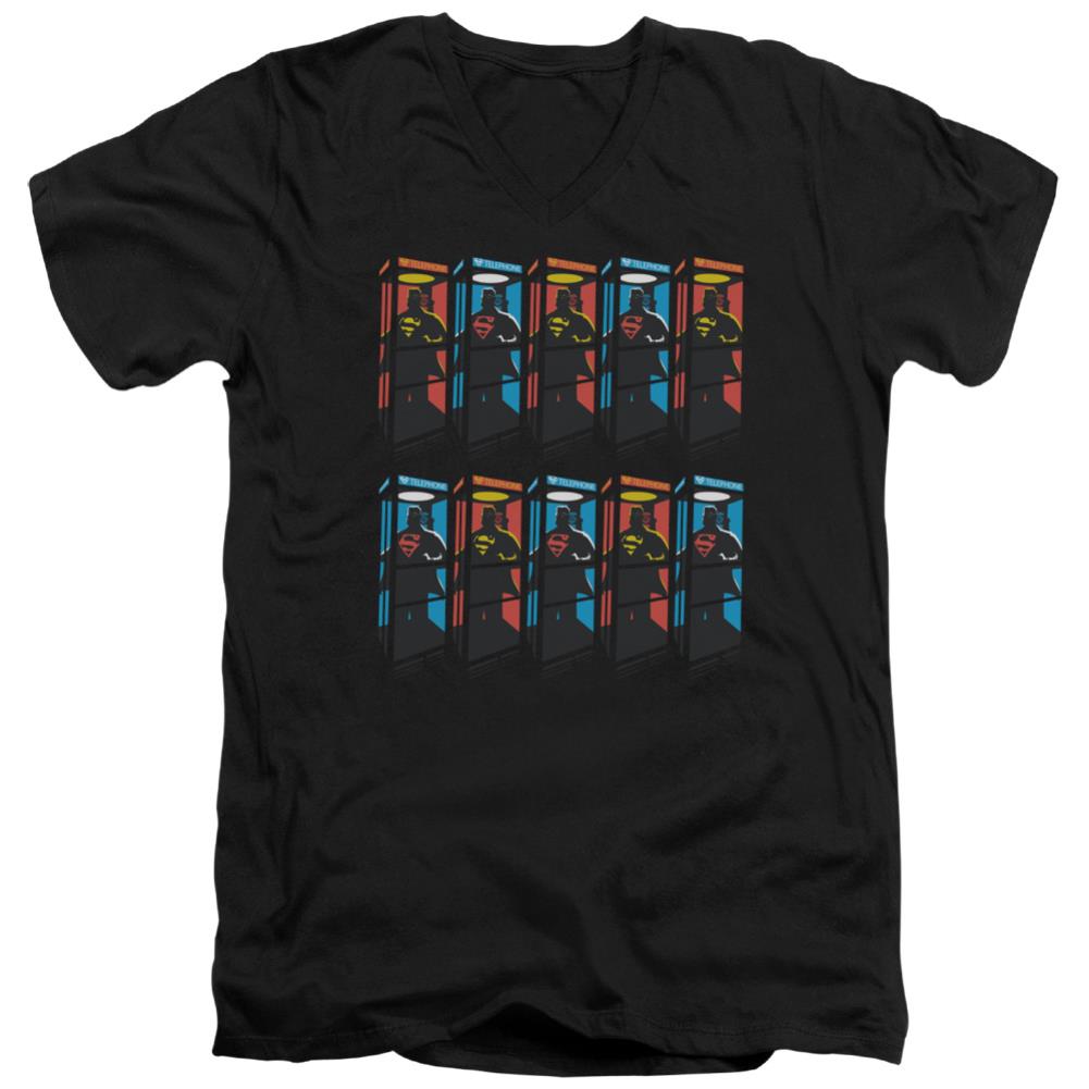 Superman Super Booths Men's 30/1 Cotton Slim V-Neck T