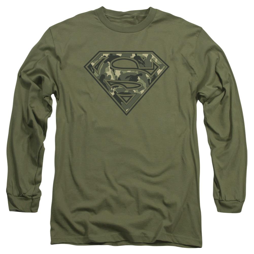 Superman Super Camo Men's 18/1 Cotton LS T