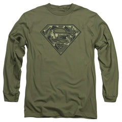 Superman Super Camo Men's 18/1 Cotton LS T