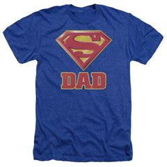Superman Super Dad Men's 30/1 Heather 60 40 Poly SS T