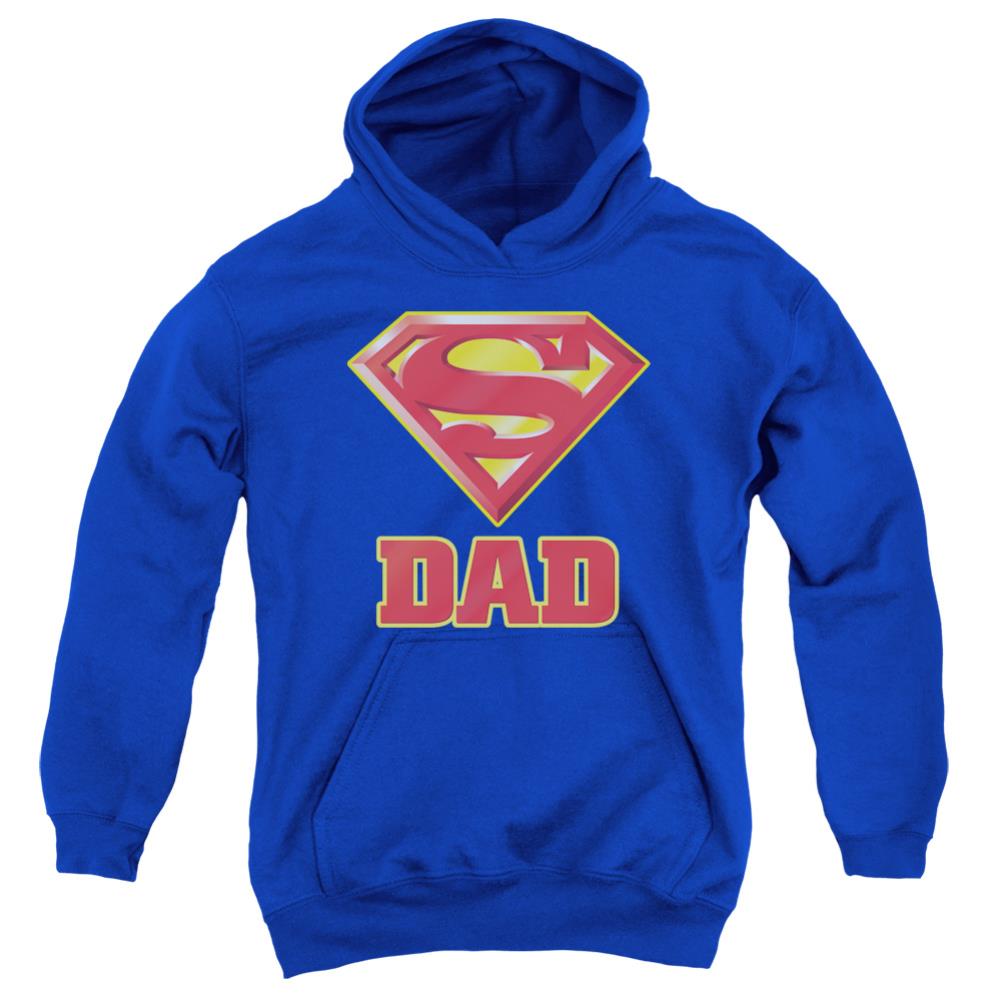 Superman Super Dad Youth Cotton Poly Pull-Over Hoodie