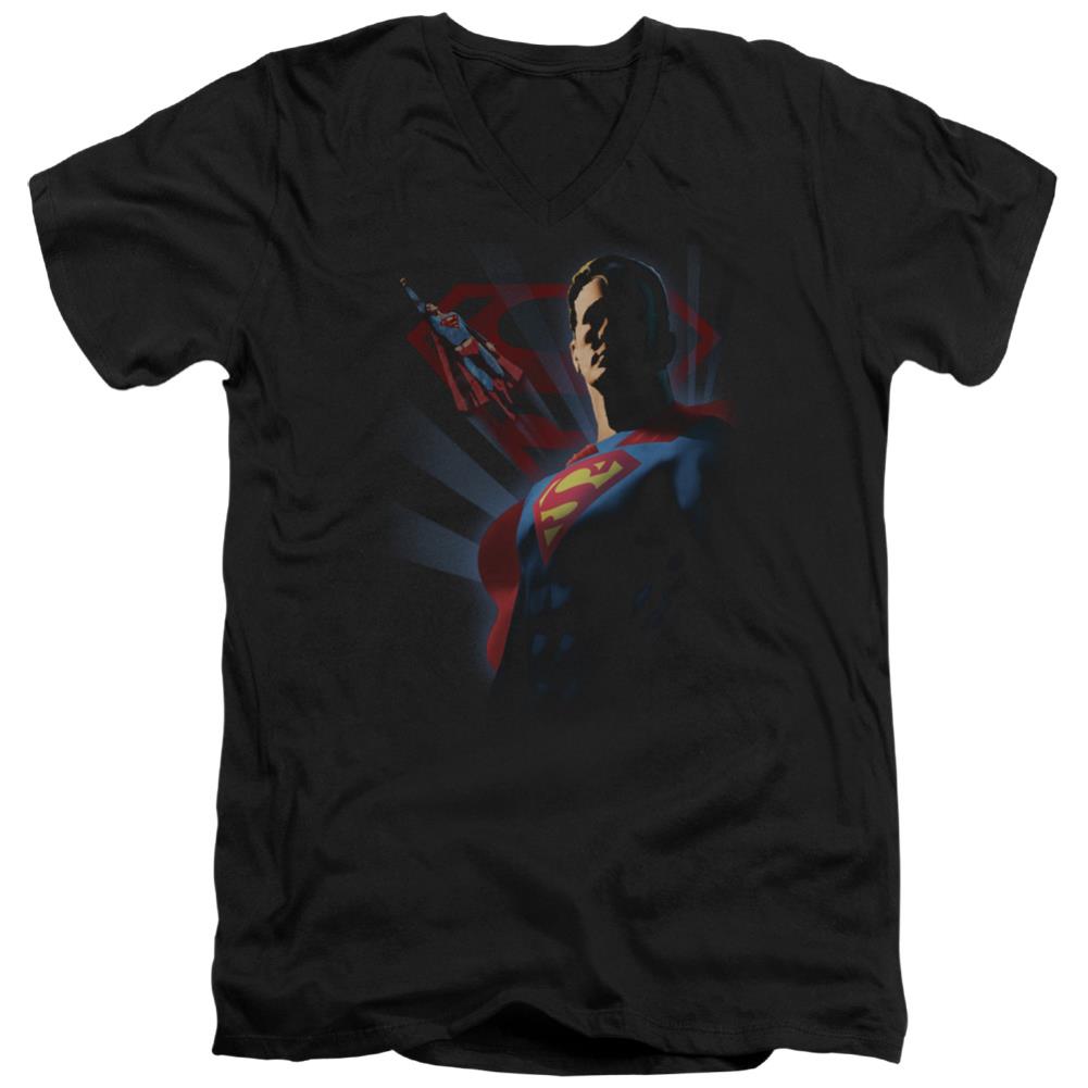 Superman Super Deco Men's 30/1 Cotton Slim V-Neck T