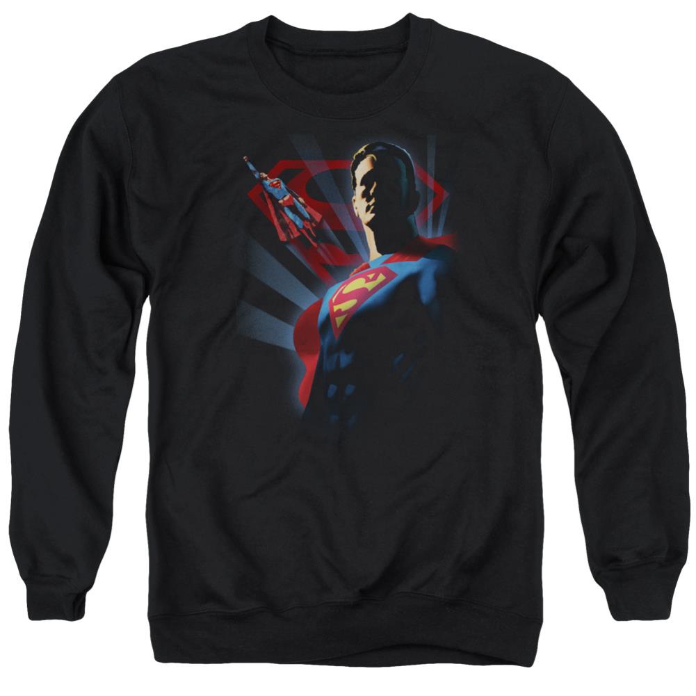 Superman Super Deco Men's Crewneck 50 50 Poly LS T