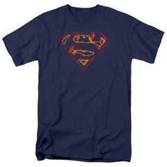 Superman Super Distressed Men's 18/1 Cotton SS T