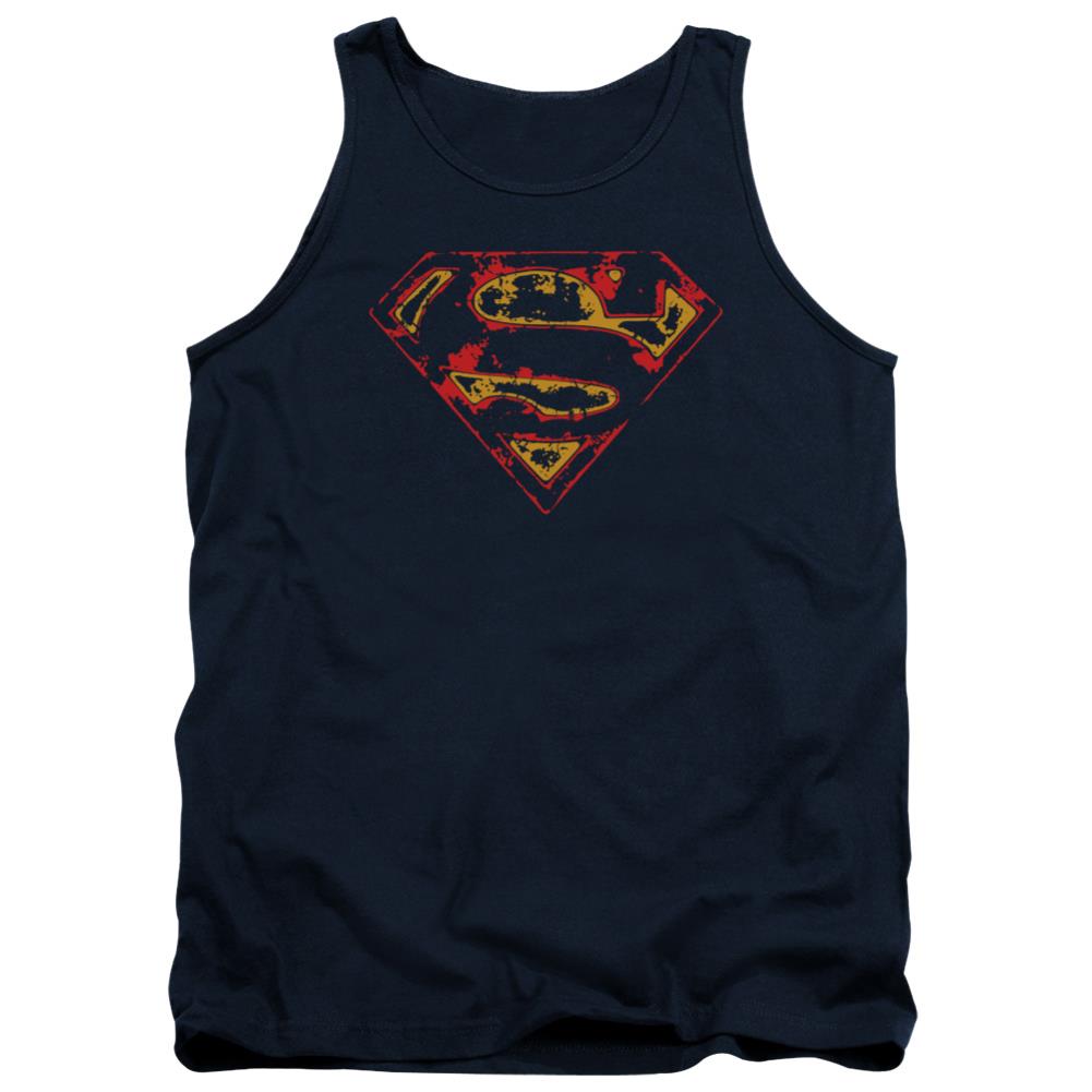 Superman Super Distressed Men's 18/1 Cotton Tank Top