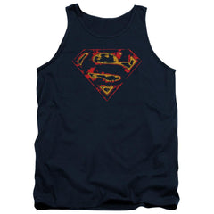 Superman Super Distressed Men's 18/1 Cotton Tank Top