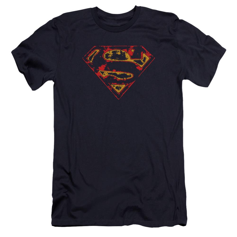 Superman Super Distressed Men's Ultra-Soft 30/1 Cotton Slim SS T