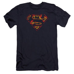 Superman Super Distressed Men's Ultra-Soft 30/1 Cotton Slim SS T