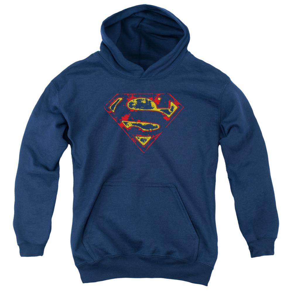 Superman Super Distressed Youth Cotton Poly Pull-Over Hoodie
