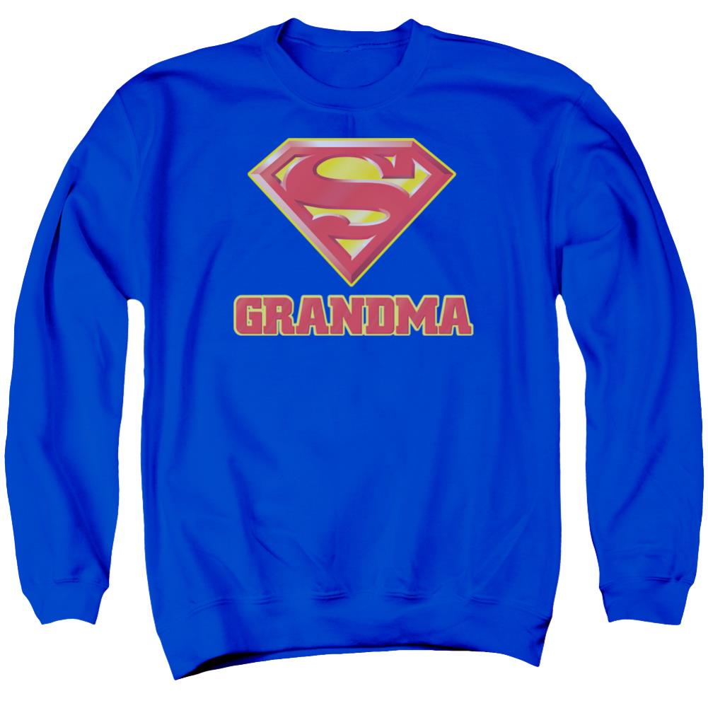 Superman Super Grandma Men's Crewneck 50 50 Poly LS T