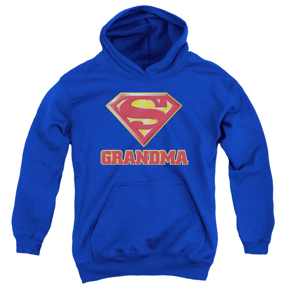 Superman Super Grandma Youth Cotton Poly Pull-Over Hoodie