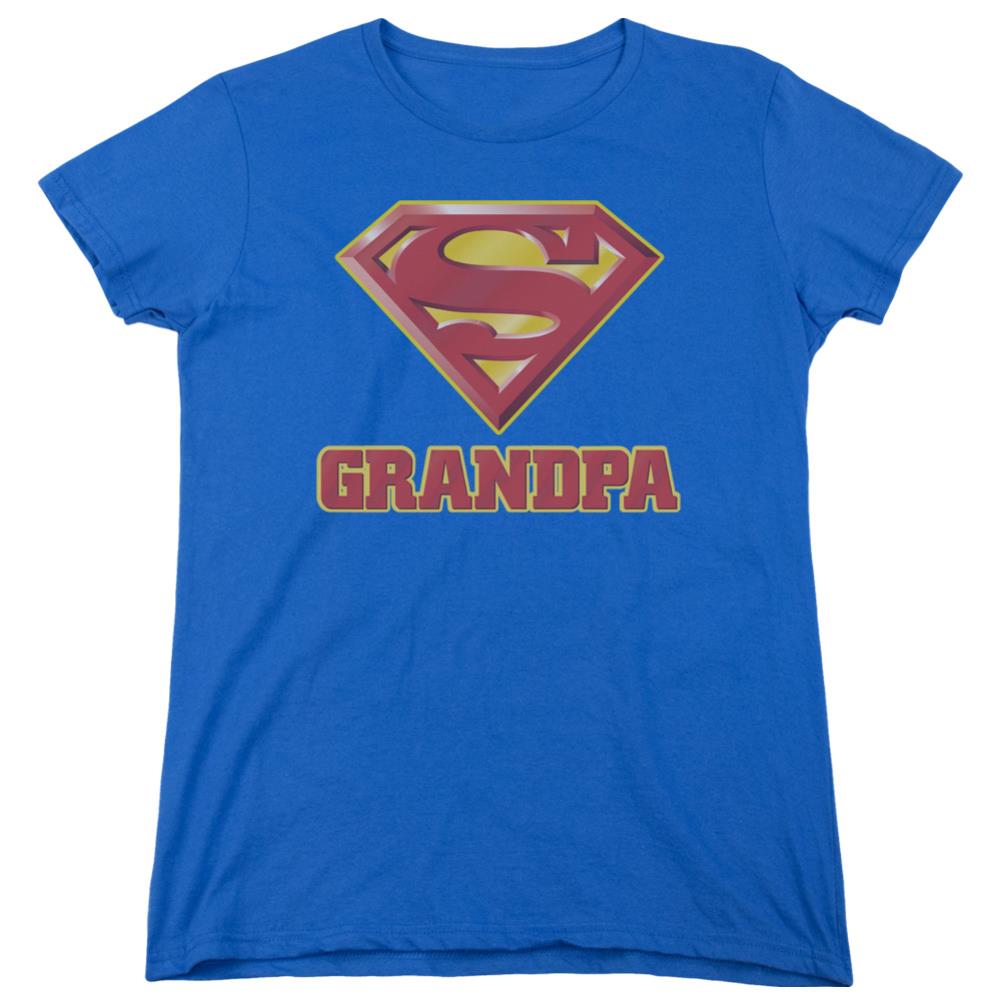 Superman Super Grandpa Women's 18/1 Cotton SS T