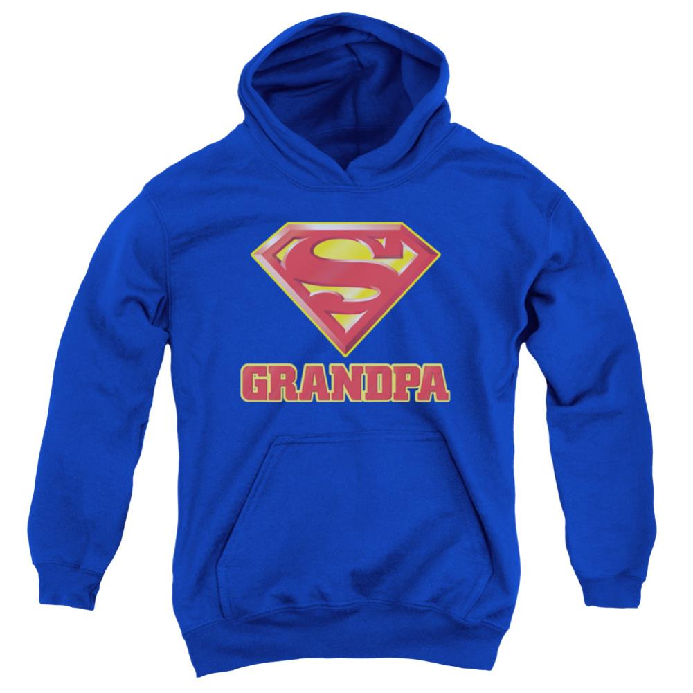 Superman Super Grandpa Youth Cotton Poly Pull-Over Hoodie