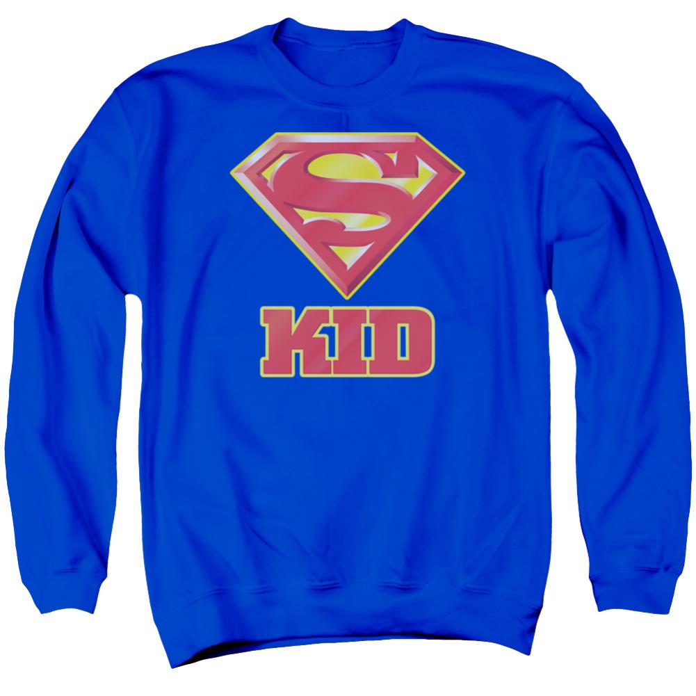 Superman Super Kid Men's Crewneck 50 50 Poly LS T
