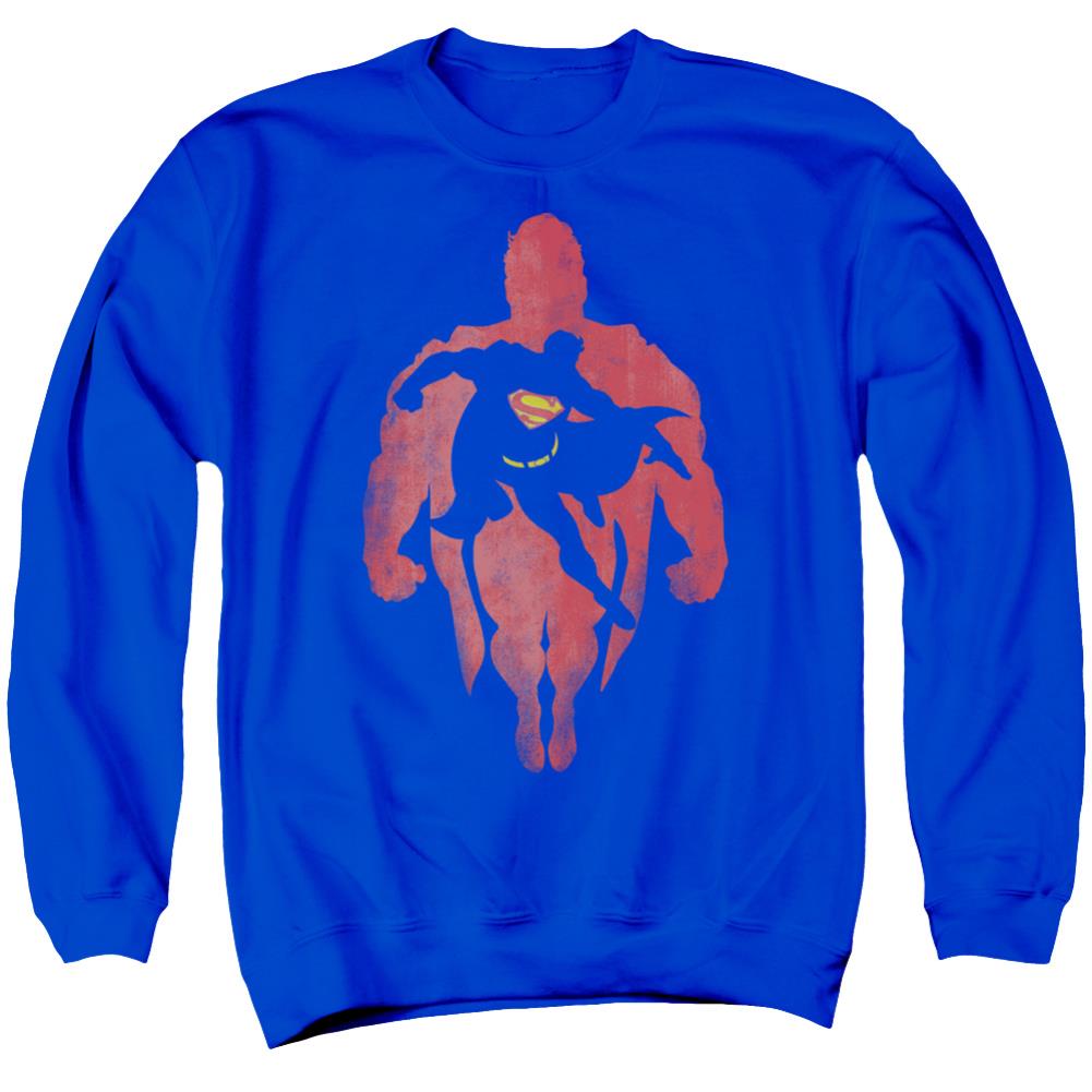 Superman Super Knockout Men's Crewneck 50 50 Poly LS T