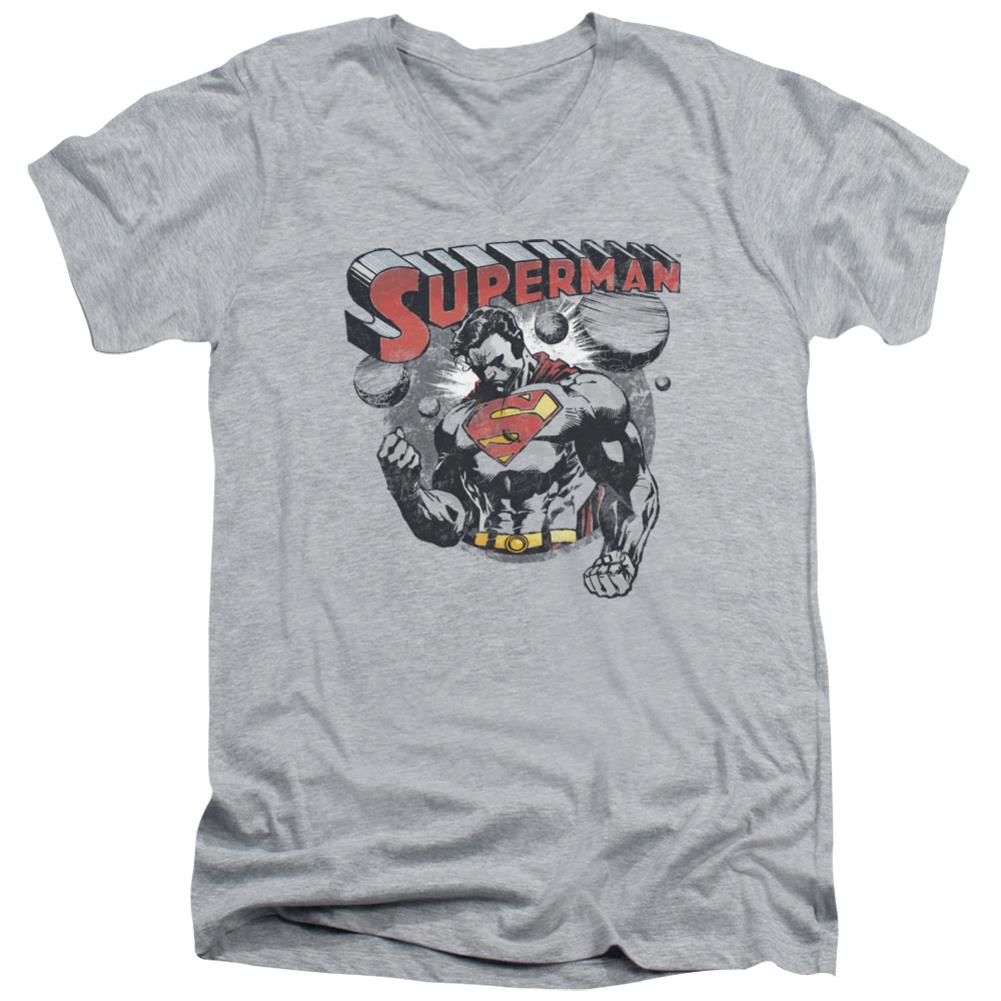Superman Super Ko Men's 30/1 Cotton Slim V-Neck T