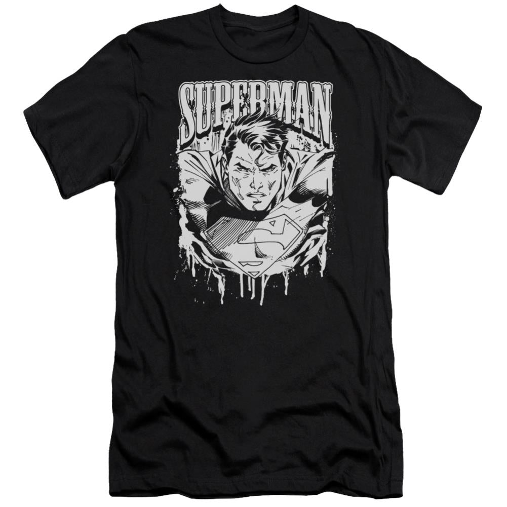 Superman Super Metal Men's Ultra-Soft 30/1 Cotton Slim SS T