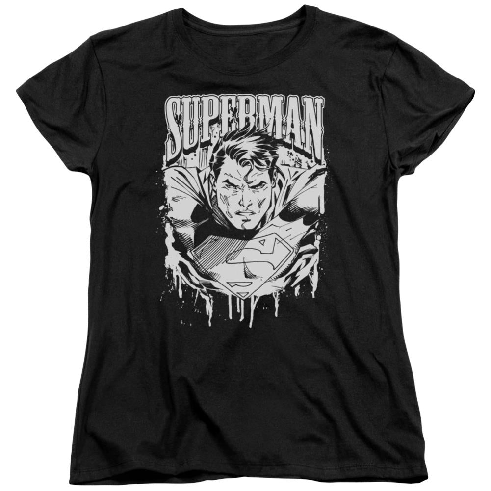 Superman Super Metal Women's 18/1 Cotton SS T