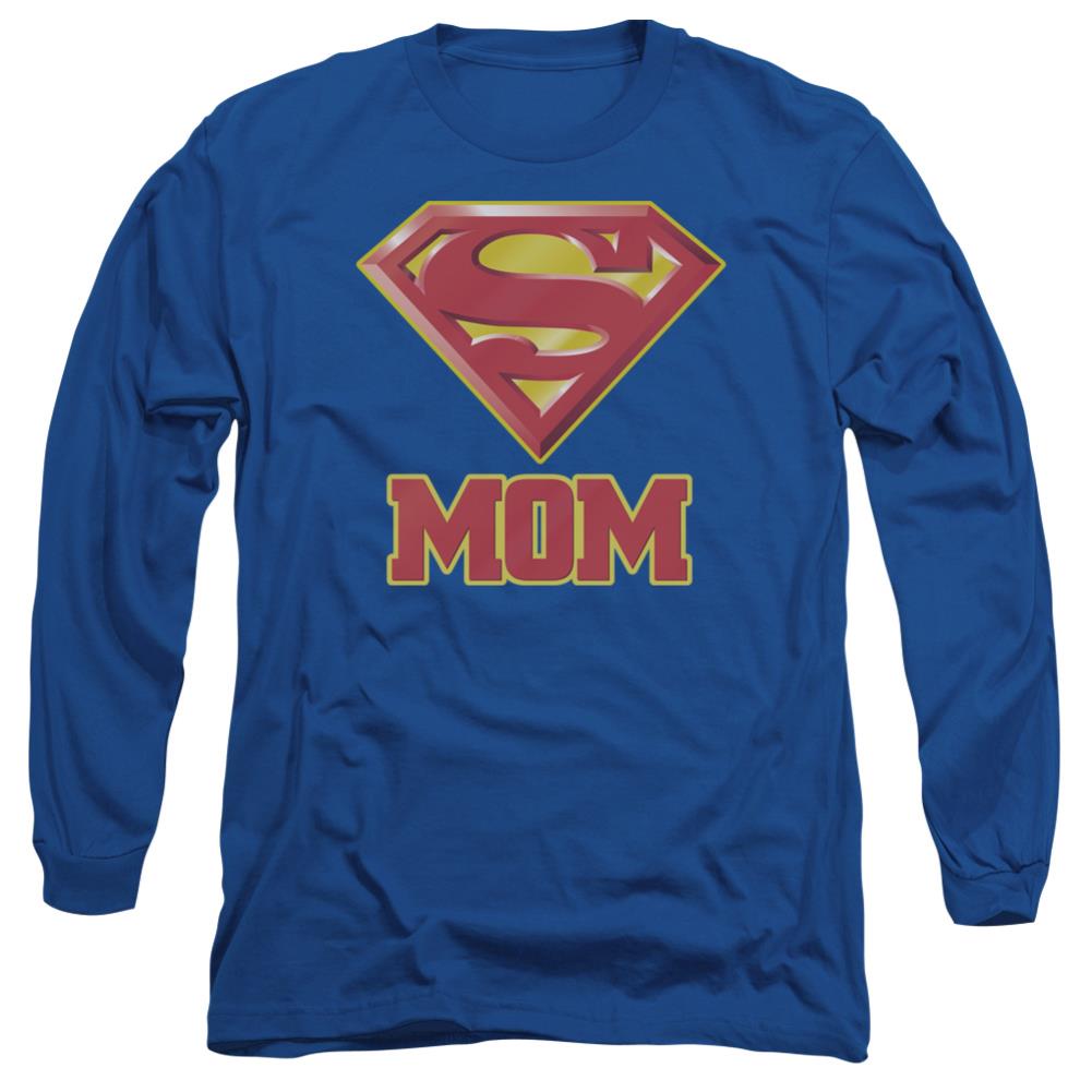 Superman Super Mom Men's 18/1 Cotton LS T