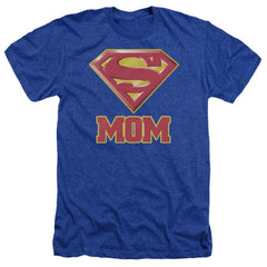 Superman Super Mom Men's 30/1 Heather 60 40 Poly SS T