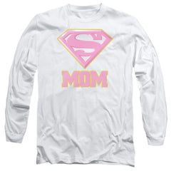 Superman Super Mom Pink Men's 18/1 Cotton LS T