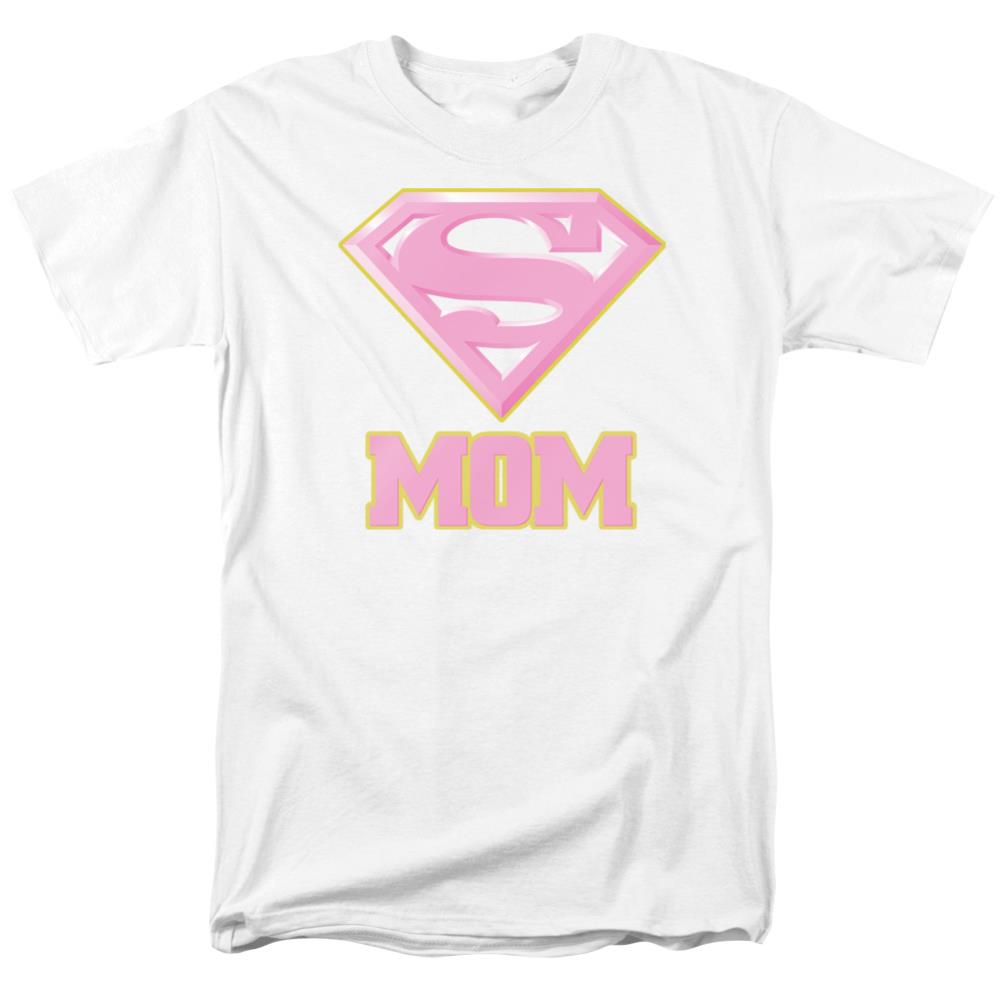 Superman Super Mom Pink Men's 18/1 Cotton SS T