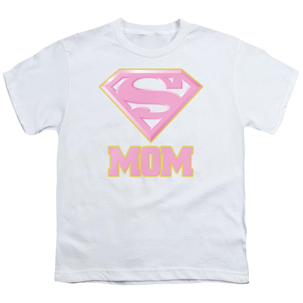 Superman Super Mom Pink Youth 18/1 100% Cotton SS T