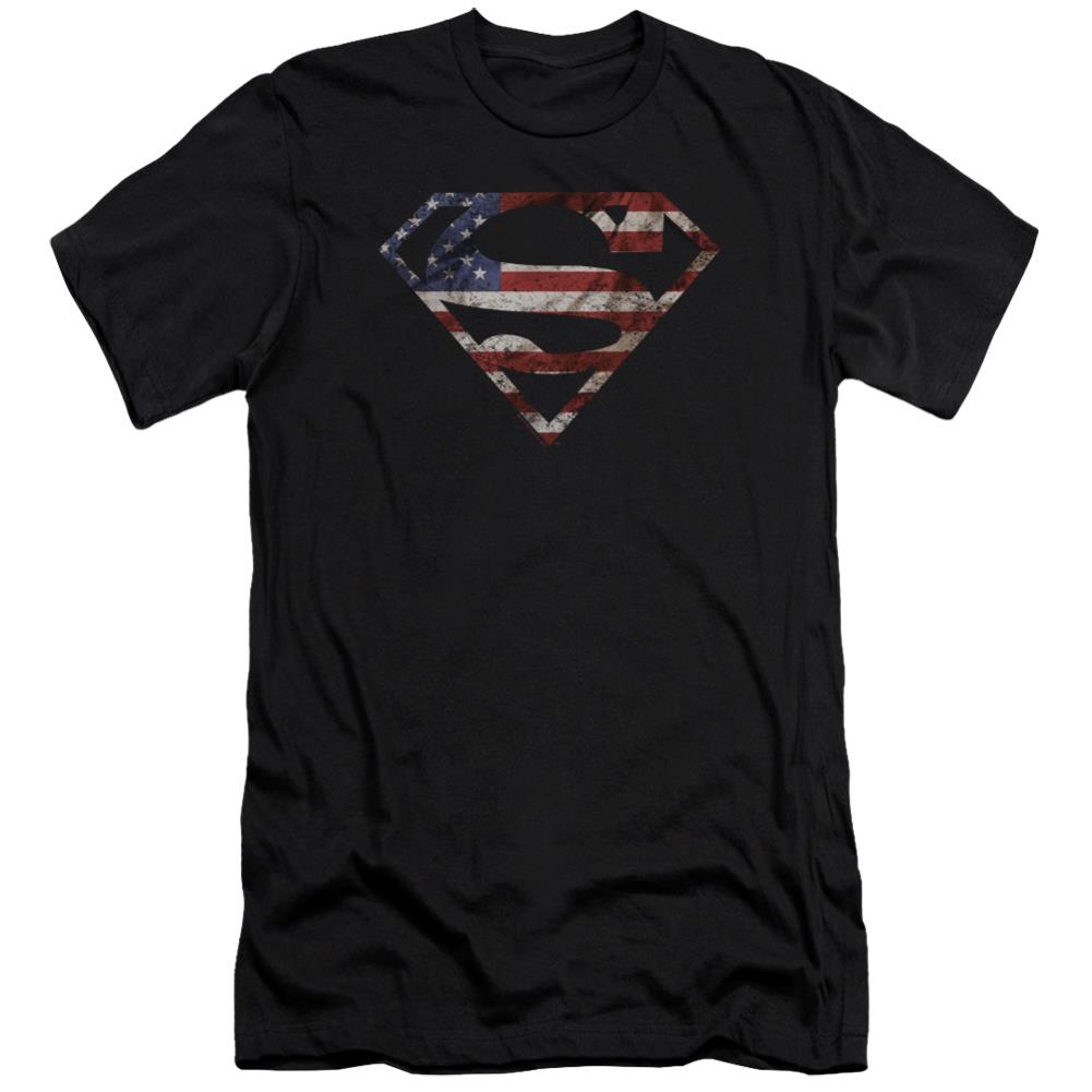 Superman Super Patriot Men's Ultra-Soft 30/1 Cotton Slim SS T