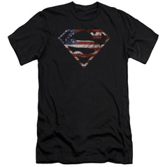 Superman Super Patriot Men's Ultra-Soft 30/1 Cotton Slim SS T