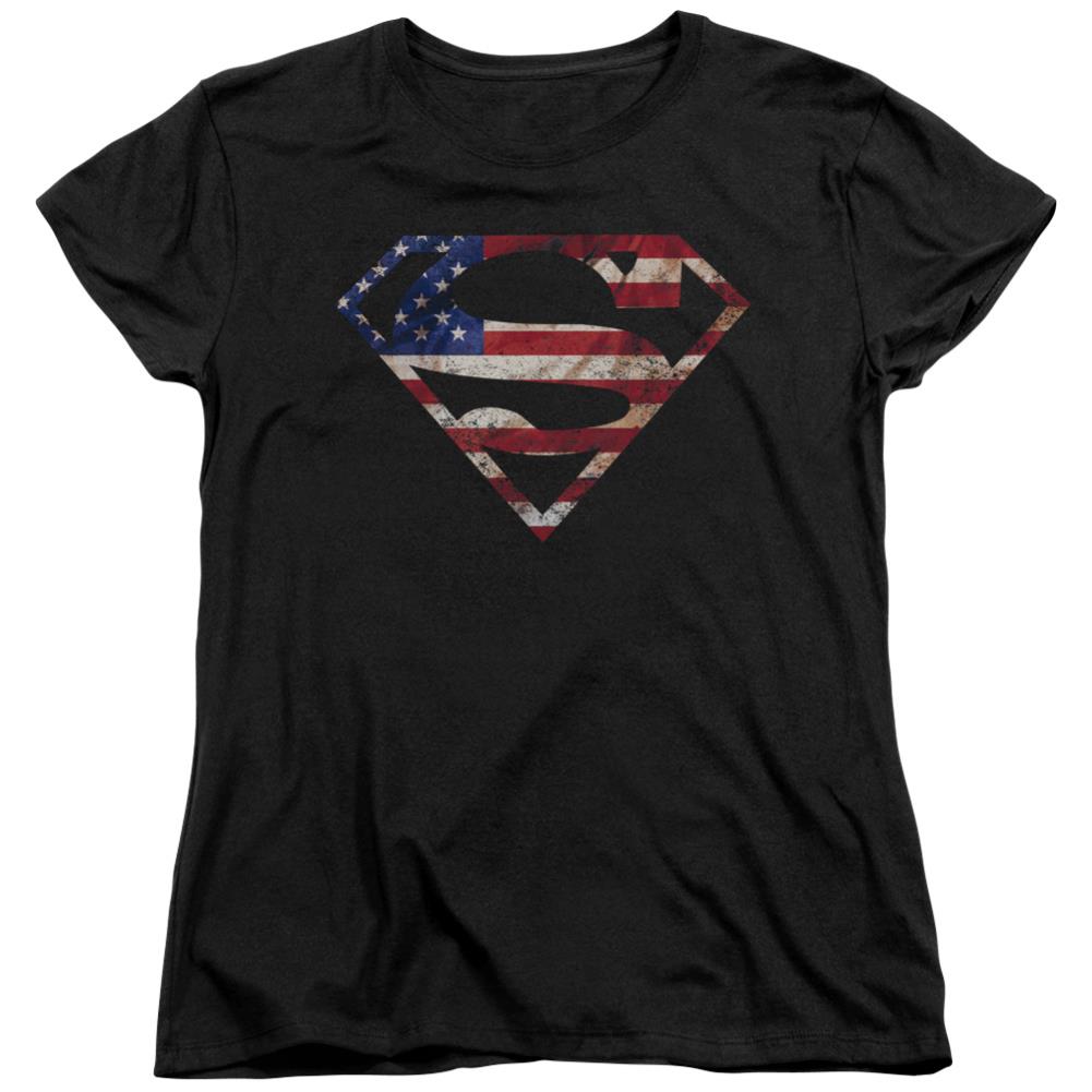 Superman Super Patriot Women's 18/1 Cotton SS T
