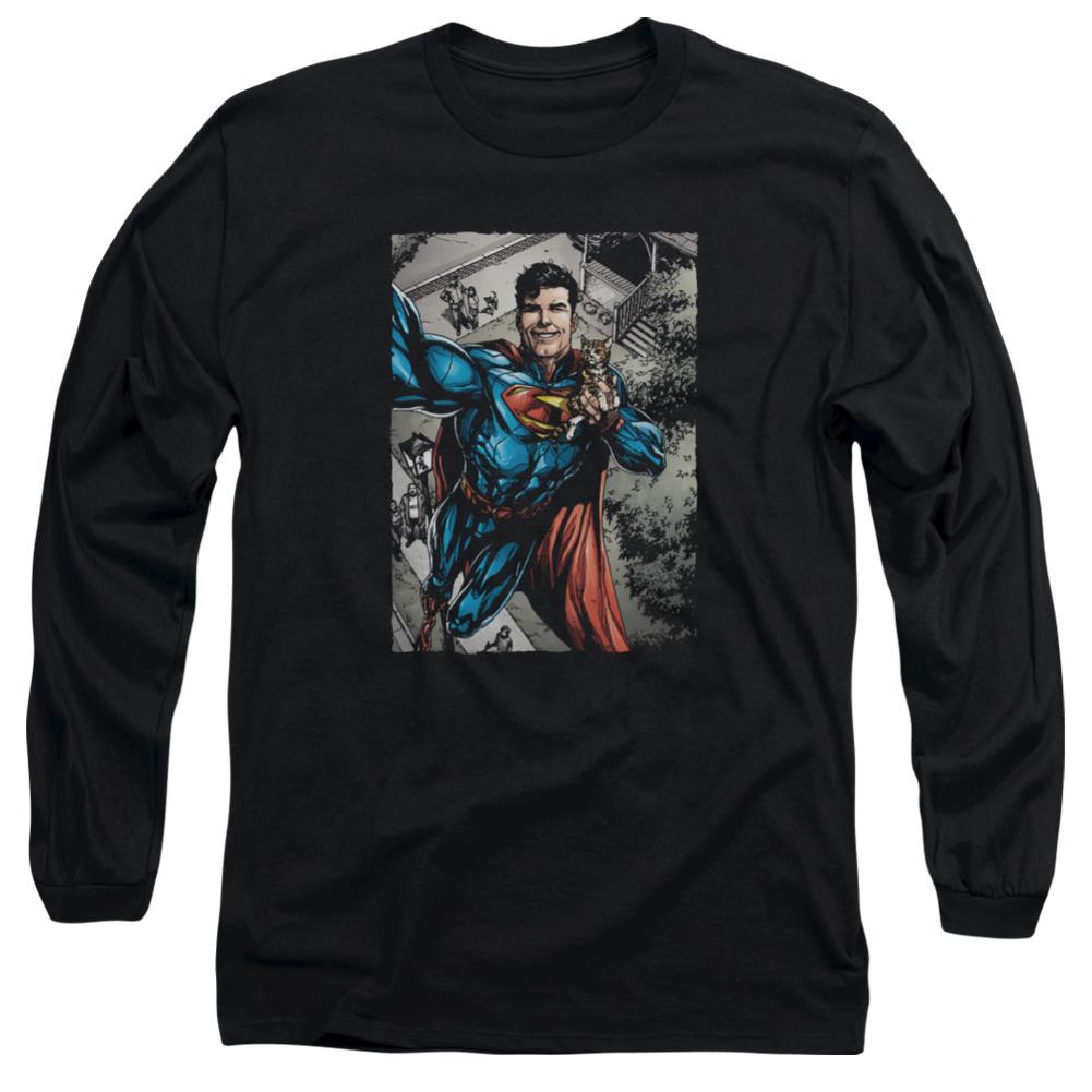 Superman Super Selfie Men's 18/1 Cotton LS T