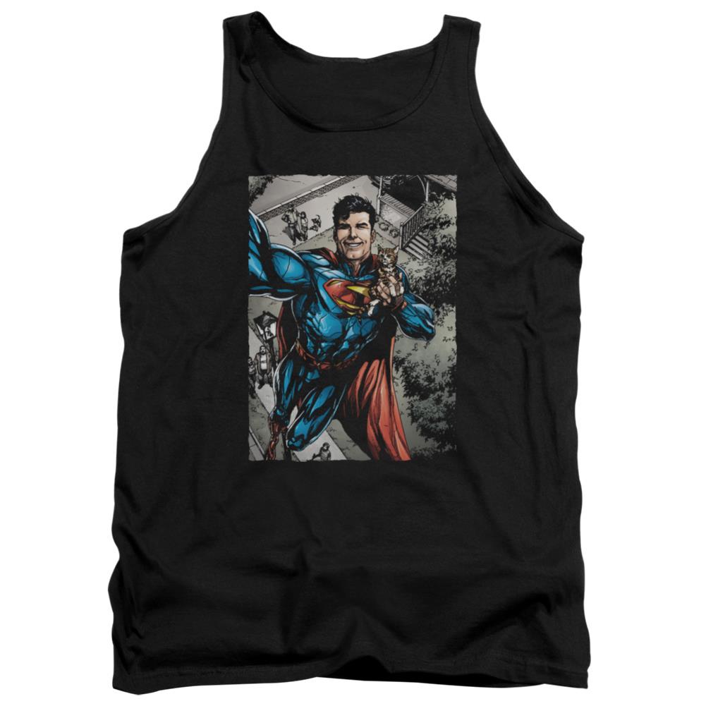 Superman Super Selfie Men's 18/1 Cotton Tank Top