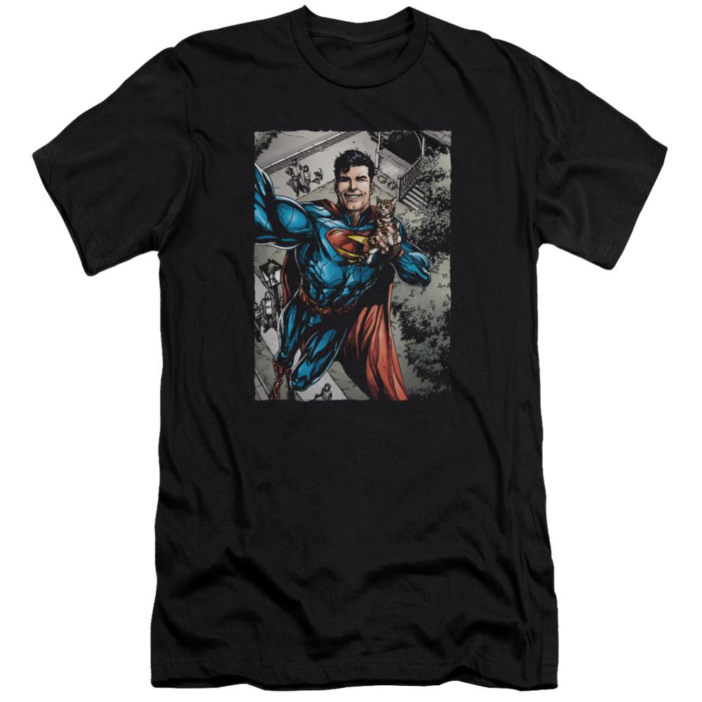 Superman Super Selfie Men's Ultra-Soft 30/1 Cotton Slim SS T