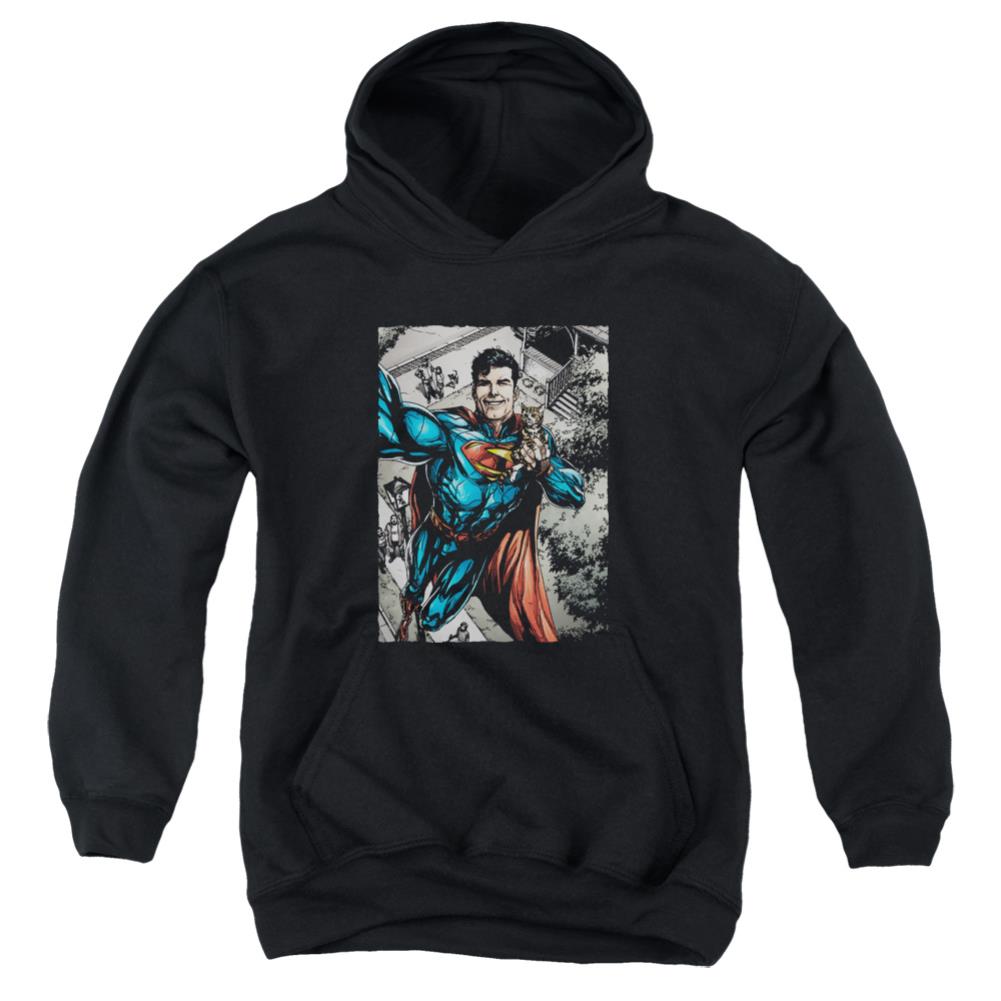 Superman Super Selfie Youth Cotton Poly Pull-Over Hoodie