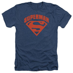 Superman Super Shield Men's 30/1 Heather 60 40 Poly SS T