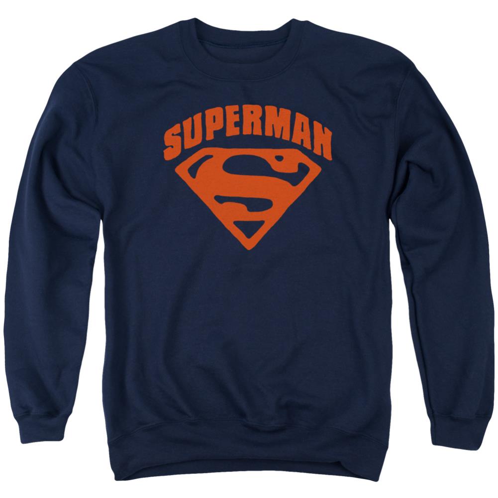 Superman Super Shield Men's Crewneck 50 50 Poly LS T