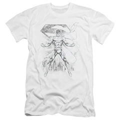 Superman Super Sketch Men's Ultra-Soft 30/1 Cotton Slim SS T