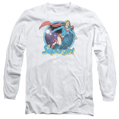 Superman Supergirl Airbrush Men's 18/1 Cotton LS T