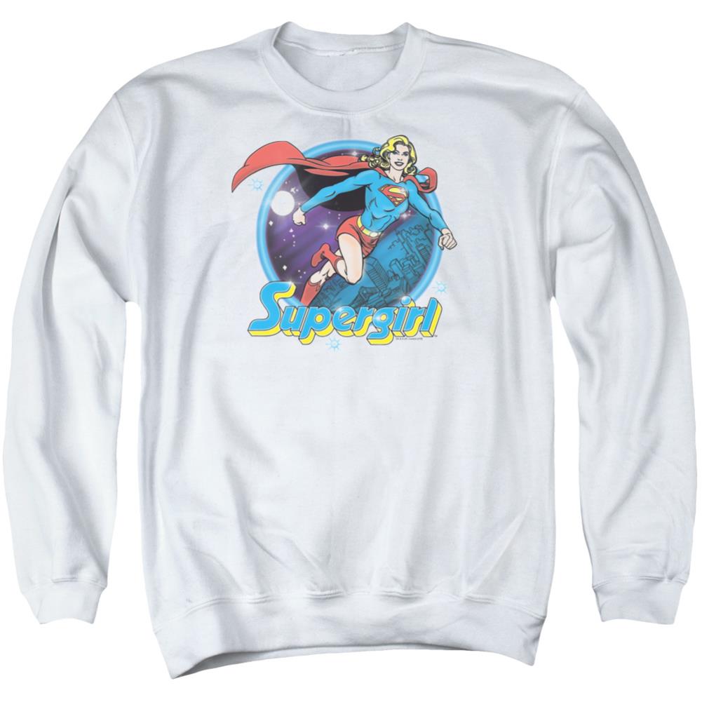 Superman Supergirl Airbrush Men's Crewneck 50 50 Poly LS T