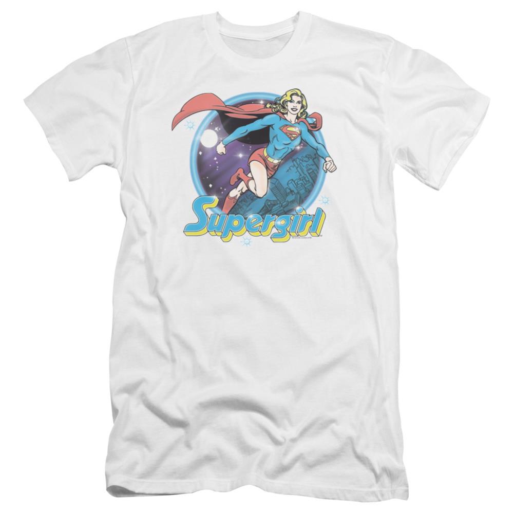 Superman Supergirl Airbrush Men's Ultra-Soft 30/1 Cotton Slim SS T