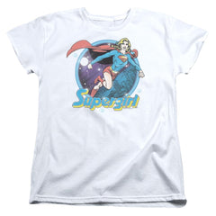 Superman Supergirl Airbrush Women's 18/1 Cotton SS T