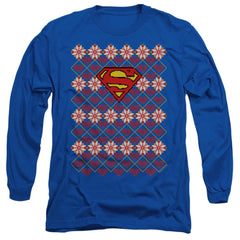 Superman Superman Christmas Sweater Men's 18/1 Cotton LS T